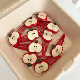2/10Pcs Fashion Red Apple Hairpins Woman Headwear Barrette Hair Accessories Girls Plastic Green Apple Hair Clip Hair Accessories