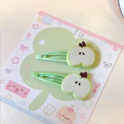 2/10Pcs Fashion Red Apple Hairpins Woman Headwear Barrette Hair Accessories Girls Plastic Green Apple Hair Clip Hair Accessories