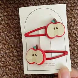 2/10Pcs Fashion Red Apple Hairpins Woman Headwear Barrette Hair Accessories Girls Plastic Green Apple Hair Clip Hair Accessories