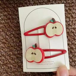 2/10Pcs Fashion Red Apple Hairpins Woman Headwear Barrette Hair Accessories Girls Plastic Green Apple Hair Clip Hair Accessories