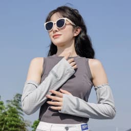 UV Solar Arm Sleeves Men Cycling Mask Long Sleeve Ice Silk Driving Arm Cover Sun-protective Summer Women Anti-Sunburn Cool Muff