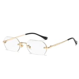 Vintage Rimless Polygon Sunglasses Women Men Luxury Brand Designer Popular Travel Small Frame Sun Glasses Ladies