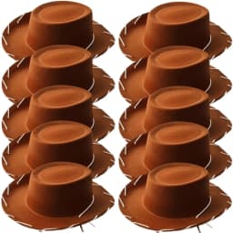 Brown Red Cowboy Western Hats and Bandanas for Kids Costume Hat Accessories for Toddler Child Theme Birthday Party Halloween