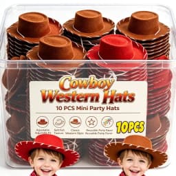 Brown Red Cowboy Western Hats and Bandanas for Kids Costume Hat Accessories for Toddler Child Theme Birthday Party Halloween