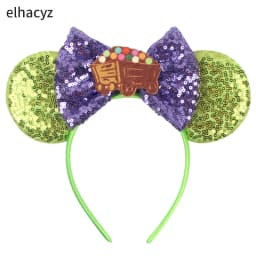 Cartoon Mouse Ear Headband Sequins Bow Hairband Space Astronaut Cowboy Party Hair Accessory for Women Cosplay Costume Headwear