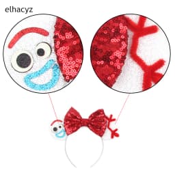 Cartoon Mouse Ear Headband Sequins Bow Hairband Space Astronaut Cowboy Party Hair Accessory for Women Cosplay Costume Headwear