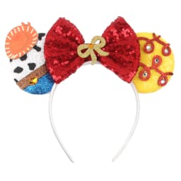 Cartoon Mouse Ear Headband Sequins Bow Hairband Space Astronaut Cowboy Party Hair Accessory for Women Cosplay Costume Headwear