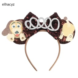 Cartoon Mouse Ear Headband Sequins Bow Hairband Space Astronaut Cowboy Party Hair Accessory for Women Cosplay Costume Headwear