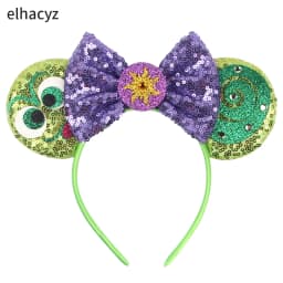 Cartoon Mouse Ear Headband Sequins Bow Hairband Space Astronaut Cowboy Party Hair Accessory for Women Cosplay Costume Headwear