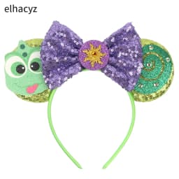 Cartoon Mouse Ear Headband Sequins Bow Hairband Space Astronaut Cowboy Party Hair Accessory for Women Cosplay Costume Headwear