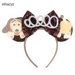 Cartoon Mouse Ear Headband Sequins Bow Hairband Space Astronaut Cowboy Party Hair Accessory for Women Cosplay Costume Headwear