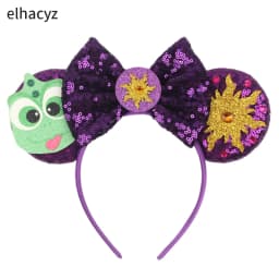 Cartoon Mouse Ear Headband Sequins Bow Hairband Space Astronaut Cowboy Party Hair Accessory for Women Cosplay Costume Headwear