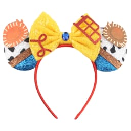 Cartoon Mouse Ear Headband Sequins Bow Hairband Space Astronaut Cowboy Party Hair Accessory for Women Cosplay Costume Headwear