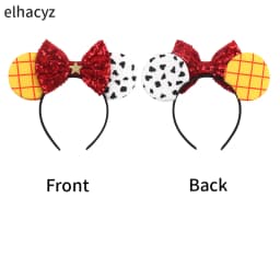 Cartoon Mouse Ear Headband Sequins Bow Hairband Space Astronaut Cowboy Party Hair Accessory for Women Cosplay Costume Headwear