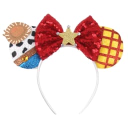 Cartoon Mouse Ear Headband Sequins Bow Hairband Space Astronaut Cowboy Party Hair Accessory for Women Cosplay Costume Headwear