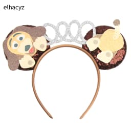 Cartoon Mouse Ear Headband Sequins Bow Hairband Space Astronaut Cowboy Party Hair Accessory for Women Cosplay Costume Headwear