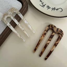 French Hair Pins for Women U Shaped Hair Forks Vintage Hairstyle Accessories Fashion 3 Prong Bun Hair Sticks