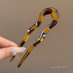 French Hair Pins for Women U Shaped Hair Forks Vintage Hairstyle Accessories Fashion 3 Prong Bun Hair Sticks