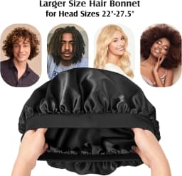 100% Mulberry Silk Sleep Cap for Women, Adjustable Satin Bonnet for Sleeping