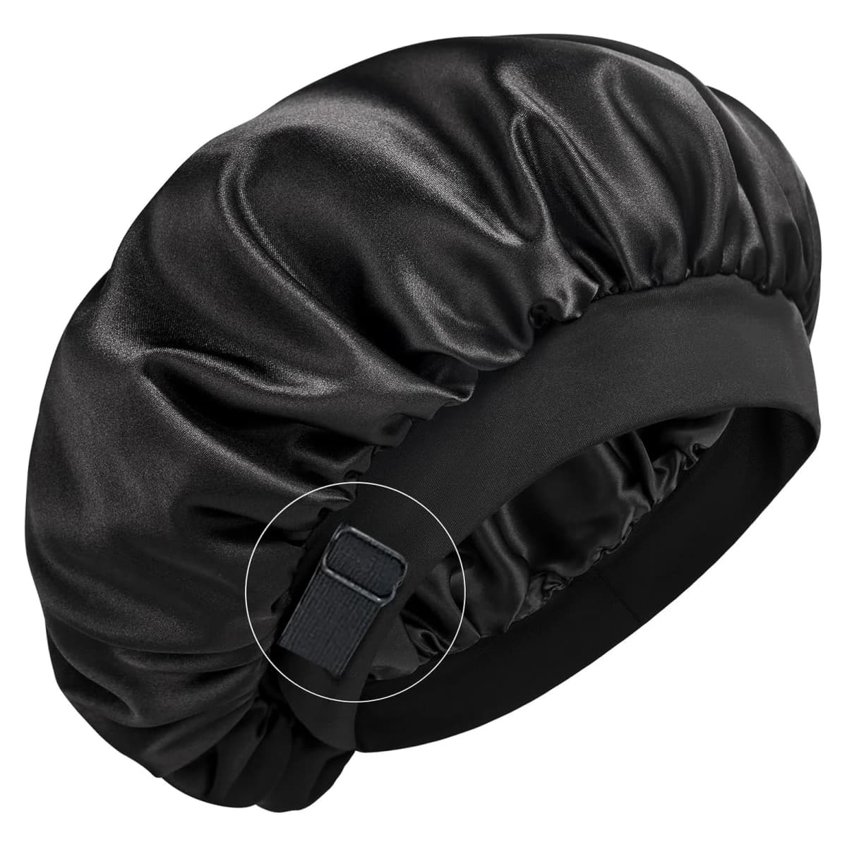 100% Mulberry Silk Sleep Cap for Women, Adjustable Satin Bonnet for Sleeping