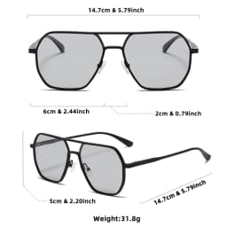Luxury Metal Photochromic Sunglasses Men Women Fashion Polarized Sun Glasses Stylish Chameleon Anti-glare Driving Shades UV400