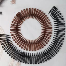Flexible Full Circle Headbands Stylish Plastic Stretchable Hair Comb for Daily Hair Styling Multifunctional Hair Accessories