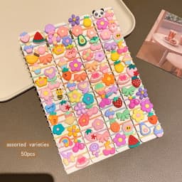 50 cartoon cute rubber band styles with random sweet hair rings suitable for daily use as hair accessories