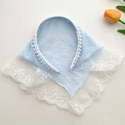 French Chic Alice White Lace Triangle Hair Wrap Fashion Accessory 