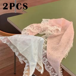 French Chic Alice White Lace Triangle Hair Wrap Fashion Accessory 