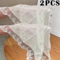 French Chic Alice White Lace Triangle Hair Wrap Fashion Accessory 