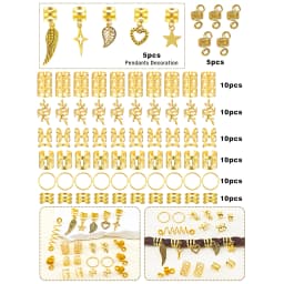 70Pcs Alloy Mixed Style Hair Ring Set Of Hair Accessories DIY Dreadlock Boho Style For Women Music festival party(Valentine'Day)