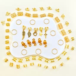 70Pcs Alloy Mixed Style Hair Ring Set Of Hair Accessories DIY Dreadlock Boho Style For Women Music festival party(Valentine'Day)