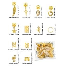 70Pcs Alloy Mixed Style Hair Ring Set Of Hair Accessories DIY Dreadlock Boho Style For Women Music festival party(Valentine'Day)
