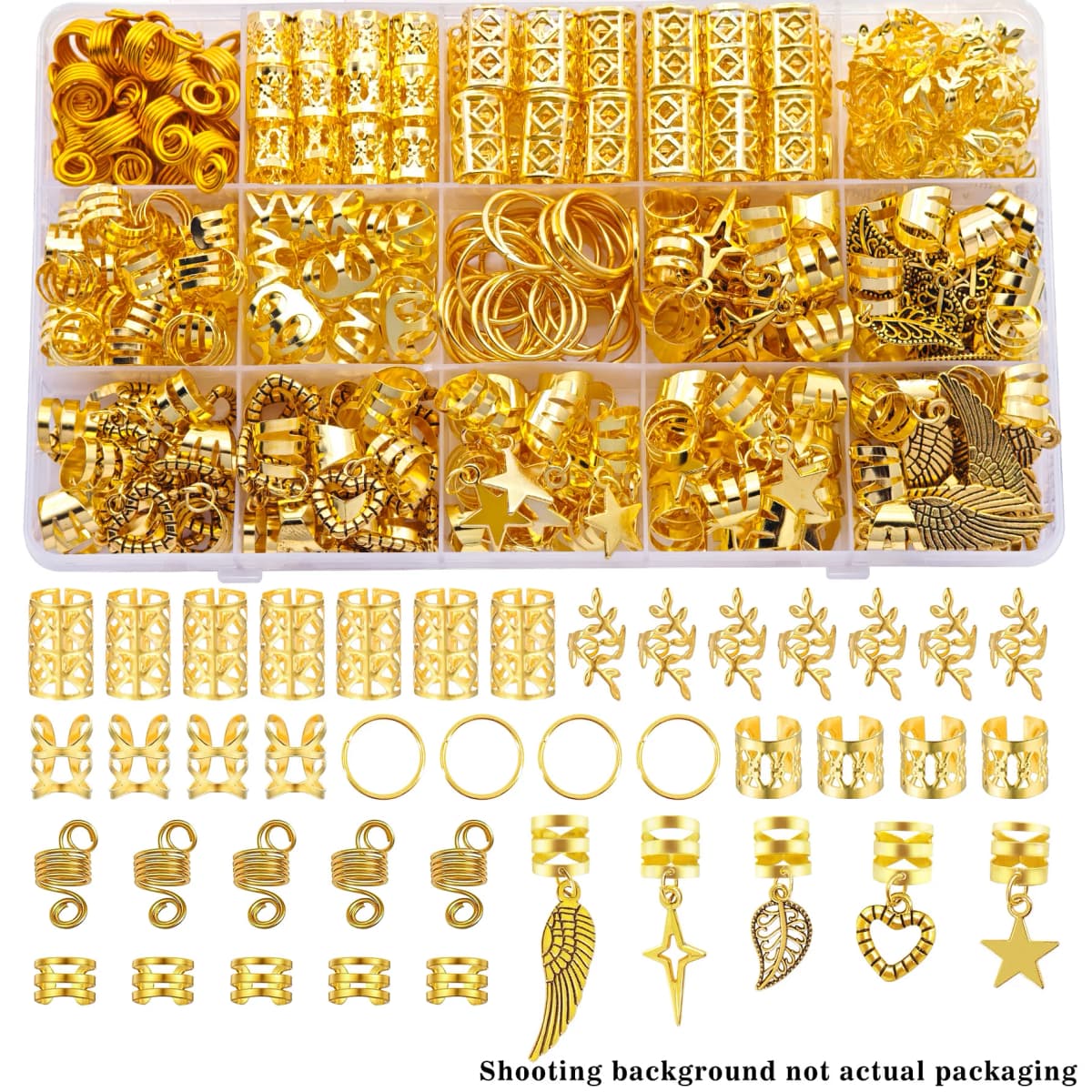 70Pcs Alloy Mixed Style Hair Ring Set Of Hair Accessories DIY Dreadlock Boho Style For Women Music festival party(Valentine'Day)