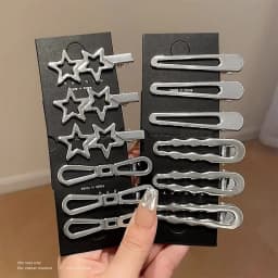 3Pcs/Set Sweet Fashion Metal Hairpin Non Slip Hairpin Geometric Hollow Hair Pin Women Barrettte Hair Clip