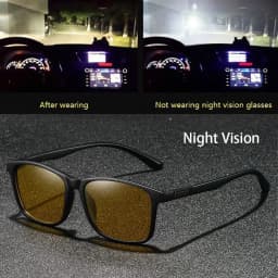 Fashion Vintage Square Frame Unisex Night Vision Glasses Reduce Visual Fatigue Lenses Anti-Glare Anti-Reflective Eyewear