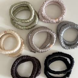 Fashion Elastic Silk Scrunchie For Women Solid Color Satin Hair Rubber Bands Girls Black Silk Hair Tie white chouchou soie