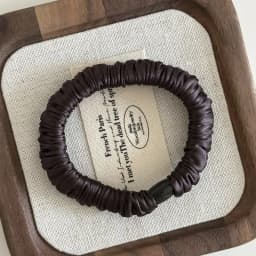 Fashion Elastic Silk Scrunchie For Women Solid Color Satin Hair Rubber Bands Girls Black Silk Hair Tie white chouchou soie
