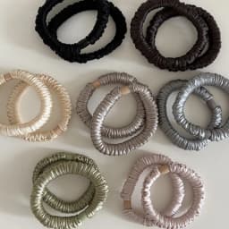 Fashion Elastic Silk Scrunchie For Women Solid Color Satin Hair Rubber Bands Girls Black Silk Hair Tie white chouchou soie