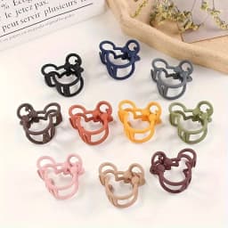 5/10pcs Mickey Ear Shaped Hair Clips Hollow Geometric Accessories Cartoon Headpieces Holiday Party Gifts Hair Accessories
