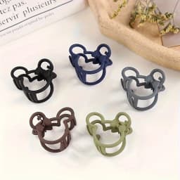5/10pcs Mickey Ear Shaped Hair Clips Hollow Geometric Accessories Cartoon Headpieces Holiday Party Gifts Hair Accessories