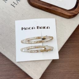 2pcs/set Acetate Hair Clips Hollowed Oval Geometric Barrettes Side Pins Hairpin Women Hair Accessories