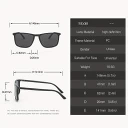 2025 Square Polarized Protective Sunglasses Anti Glare Sun Shades For Summer Party Vacation Travel Driving Fishing UV400