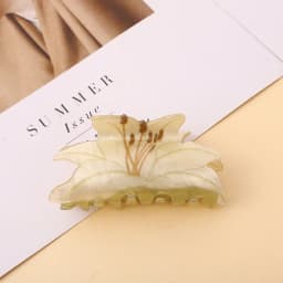 New Acrylic Double Sided Flower Printed Shark Hair Clip Claw For Women Girl Fashion Thick Barrettes Hair Accessories Tool