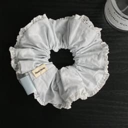 1Pc Women's Elegant Soft Light Blue Solid Hair Scrunchie, Korean Ins Minimalist Fashion Versatile Cute Hair Tie Scarf, Daily