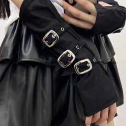 Y2K Personalized Buckle Punk Style Women's Fingerless Gloves Luo Hip Hop Style Stage Performance Street Dance Sleeves