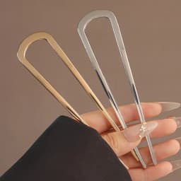 U-Shaped Hair Fork Fashion Alloy Hairpin Gold Silver Black Color Metal Hairpin Geometric Design Headwear Hair Sticks Women Girls