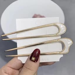 U-Shaped Hair Fork Fashion Alloy Hairpin Gold Silver Black Color Metal Hairpin Geometric Design Headwear Hair Sticks Women Girls