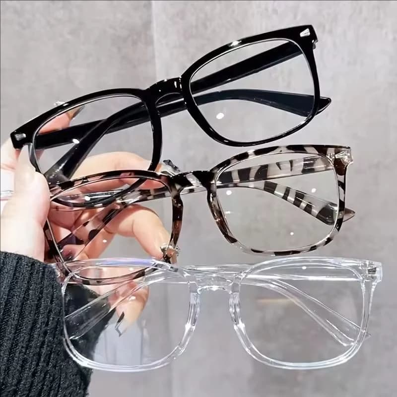 1/3PCS Minimalist Square Transparent Lens Glasses - Blue Light Barrier Suitable For Daily And Casual Wear 15969