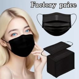 Thickened Black Disposable Protective Mask - 3-Layer Breathable and Comfortable, with Adjustable Ear Loops and a Secure Nose Pad - Affordable for Home Use, Can Be Purchased in Bulk, Ideal for Outdoor Activities, Home, Commuting, Office, School, Unisex
